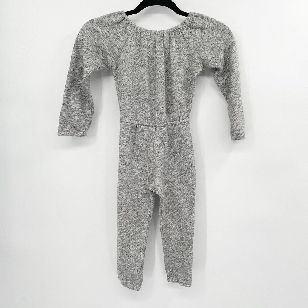 Boy + Girl Jumpsuit Gray Size 4T Long Sleeve Elastic Waist Pull On 100%‎ Cotton